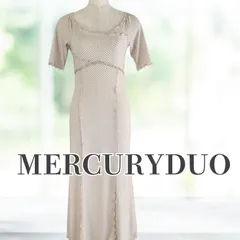 USED MERCURYDUO ギンガム配色メローカットワンピース ベージュ Sサイズ 裏地有 レディース 春夏 マーキュリーデュオ