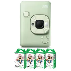 （フィルム40枚付）富士フィルム　チェキリプレイC　グリーン チェキカメラ INS LIPLAY C GREEN VN