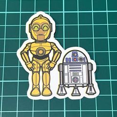 173 ステッカー シール スターウォーズ C3PO R2D2 映画 ロボット