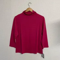 新品44 3Lウールファクトリーウールシャーリングボトルネック7分袖プルオーバー