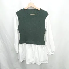 ◇ ⊂ GLOBAL WORK グローバルワーク ドッキング 長袖 カットソー サイズF ブラック系 レディース E  【1410290076651】