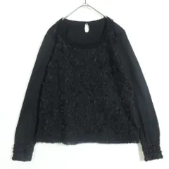 インゲボルグ★チュールレース付きカットソー サイズ3(9号) 黒系 フリル&テープ飾り♪z14135