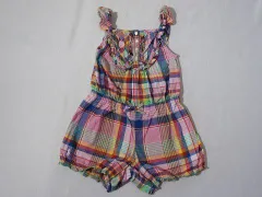 ラルフローレン ralph lauren アウトレット 子供服 女の子 80cm 90cm ベビー服 ロンパース ノースリーブ マドラス チェック ピンク Tオール カバーオール 春 夏 ★3 ガールズ 女児 キッズ ベビー 【中古】 ユーズド