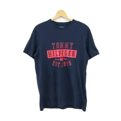 トミーヒルフィガー 半袖Ｔシャツ トップス ロゴT コットン メンズ S/Pサイズ 紺×赤 TOMMY HILFIGER 【中古】