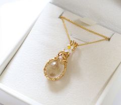 天然石ルチルクォーツのワイヤージュエリーネックレス✧ペンダント