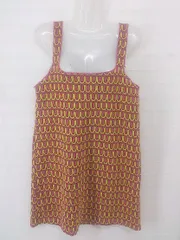 ◇ ZARA ザラ 総柄 ノースリーブ ミニ ワンピース チュニック サイズEUR S USA S MEX 26 ピンク イエロー系 レディース E  【1305090004587】