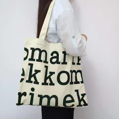 マリメッコ marimekko トートバッグ エコバッグ ロゴ シンプル 大容量 軽量 キャンバス
