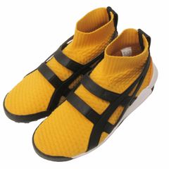 오니츠카 타이거 Onitsuka Tiger 니트 트레이너 KNIT TRAINER 스니커즈 슬리폰 미드 컷 1183B535 노랑 옐로우 블랙 블랙 24.5 US6 0709 레이디스