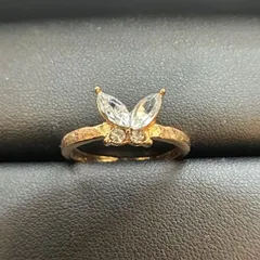 ゴールドメッキ　リング　ジルコニア　人工石　指輪　15号　0102