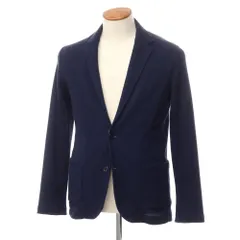【中古】アバハウス ABAHOUSE コットンポリエステル 2B ニットジャケット ネイビー【サイズ50】【メンズ】のサムネイル