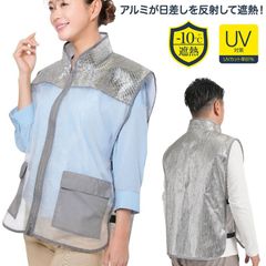 アルミ遮熱ベスト メッシュベスト 夏用 男女兼用 熱中症対策 暑さ対策 ガーデニング 農作業 釣り アウドドア 作業用 作業着 レディース メンズ