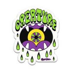 スケーター ステッカー CREATURE1 (約12.7×10.2cm) / クリーチャー スケボー ハードコア パンク ロック アメリカン雑貨