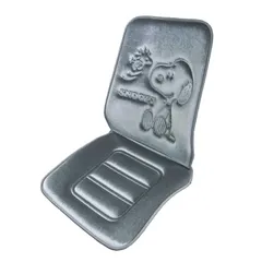 【新着商品】背もたれ付ダブル 軽/普通車 ストッパー付グレー スヌーピープレス シートクッション 5712-07GY ボンフォーム(BONFORM)