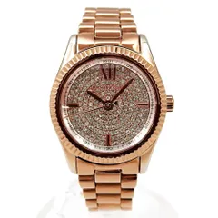 MICHAEL KORS マイケルコース MK-3692 クォーツ SS ピンクゴールド ラインストーン レディース 腕時計 箱/コマ付き 2025年9月電池交換済み（金沢福久店  C25-1789）