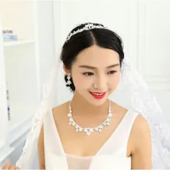 新品 未使用 イヤリング・ネックレス☆2点セット ブライダルアクセサリー 結婚式