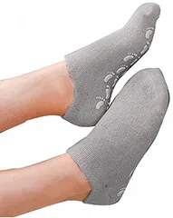 S&E かかと 靴下 保湿 ソックス 天然素材 ゲル付き 滑り止め 足裏 足の甲 ひび割れ かかと靴下 男女兼用 レディース メンズ 角質取り ホホバオイル(グレー)