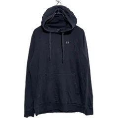 UNDER ARMOUR ロゴ スウェット パーカー SM ブラック アンダーアーマー プルオーバー 裏起毛 ワンポイント 古着卸 アメリカ仕入 a602-5955