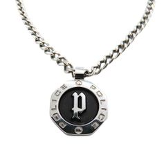【中古】 POLICE ポリス REINGA レインガ ペンダント 50型:GN2102508 約23.7g シルバー ブラック ネックレス メンズ シンプル 個性的 ロゴ プレゼント サージカルステンレス  A2500771【無料ギフトラッピング承ります】