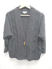 ◇ ⊆ L.L.Bean Signature コットン100％ 長袖 ニット カーディガン サイズS ブラック系 レディース E  【1508060006127】