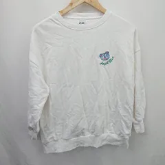 ◇ ⊇ LTXC ラブトキシック LTXC×ANGEL BLUE ワンポイント刺繍 長袖 トレーナー サイズS ホワイト系 レディース E  【1507250013969】