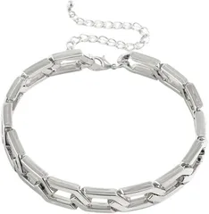 HARGIO(ハルジオ) ネックレス レディース 極太 チェーン チェーンネックレス 太め 極太チェーン おしゃれ かわいい チョーカー 太い 鎖 パンク ストリート ダンス ロック HIPHOP ヒップホップ(シルバー)