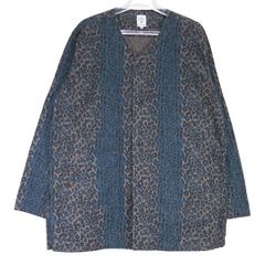 South2 West8 サウスツー ウエストエイト V NECK ARMY SHIRT - FLANNEL PT. - LEOPARD MR773 Vネック アーミーシャツ フランネル レオパード プリント ブルー ノーカラー S2W8 サイズS maykのサムネイル