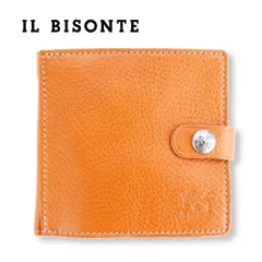 イルビゾンテ 財布 二つ折り IL BISONTE 54_1_412228 / SBW015 PV0005 CA101N CARAMEL ヤキヌメ キャメル 小銭入れ付き 札入れ カード コンパクト ミニ財布