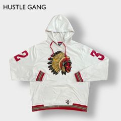 【HUSTLE GANG】パーカー プルオーバー インディアン プリント 2X