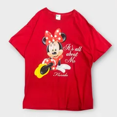 ディズニー ミニーマウス キャラクターTシャツ 半袖Tシャツ レッド Lサイズ Minnie Mouse ミニーちゃん