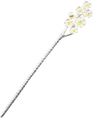 Miaomyao ミャオミャオ 簪 かんざし 一本 和装 留袖 浴衣 髪飾り 金属 アンティーク フラワー 桜 花 パール ヘアアクセサリー(シルバー,  ワンサイズ)