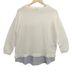 アースミュージックアンドエコロジー　Fサイズ　Tシャツ(長袖)　白/ライトブルー