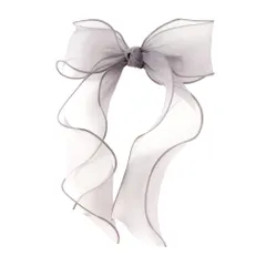 【グレー×ワンサイズ】[Cream dot. クリームドット公式] ヘアアクセサリー レディース バレッタ ヘアクリップ 大きめ 髪留め まとめ髪 リボン オーガンジー 透け感 大人