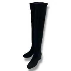 新品 未使用 箱付 DOUBLE STANDARD CLOTHING ダブルスタンダードクロージング シープシルキーサイハイブーツ ニーハイブーツ 羊革 本革 フェミニン ブラック 黒 サイズ35 1/2 レディース 秋 ゴーゴー古着久喜倉庫店 No.135Hのサムネイル