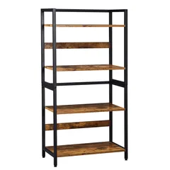 VECELO 即納 オープンシェルフ オープンラック 4段 スリム ラック スチールラック ディスプレイラック 収納 棚 本棚 収納ラック アイアンラック ラック すき間収納 キッチンラック リビングラック スリム 花台