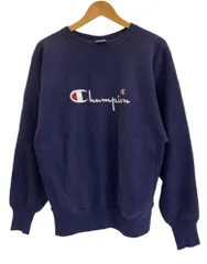 チャンピオン Champion 90s～ ヴィンテージ vintage 刺繍タグ リバースウィーブ REVERSE WEAVE US古着 USA製 スクリプトロゴ スウェット ネイビー Lサイズ 101MT-3465