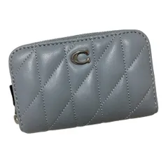 新品同様 COACH コーチ スモール ジップ アラウンド カード ケース ピロー キルティング カードケース 財布 CM505 ブルー レディース 古着 中古 USED