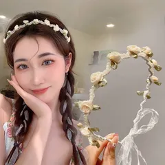 カチューシャ　ヘアアクセサリー　髪飾り　カチューシャ花柄　リボン付きヘアバンド　編み込み用　髪を束ねる　おしゃれ　女性　レディース　子供　花火大会　七五三　卒業式　入学式　成人式　結婚式　祝い　祭り　和風髪飾り　浴衣髪飾り　披露宴　花飾り　デイリー　写真撮影