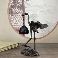 銅器 如意鶴薫香炉 応接間 茶室 書斎 檀香炉 装飾品 工芸品 置物 鶴蓮花弔炉 香薫炉 香道具 銅製品 工芸品 置物 - メルカリ