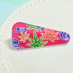 紅型布 アクセサリー レジン ヘアクリップ B-9