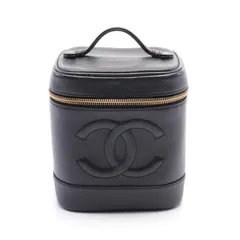シャネル CHANEL ハンドバッグ ココマーク A01998 ブラック レザー 縦型バニティ レディース Used A