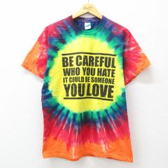 L/古着 半袖 ビンテージ Tシャツ メンズ 00s LOVE PASH コットン クルーネック 黄他 イエロー タイダイ 25jul07 中古