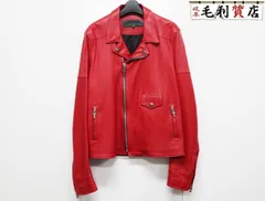 CHROME HEARTS クロムハーツ CRETIN LTHR VJ クリティン キルティング ダブルライダース ジャケット レッド サイズM 美品 レザージャケットのサムネイル