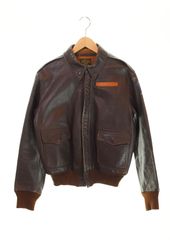 リアルマッコイズ THE REAL McCOY'S 旧マッコイ A-2 レザージャケット ライダース バックペイント 岡本博氏  38 ジャケット ブラウン 103MT-2001