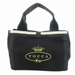 トッカ TOCCA トートバッグ ロゴ 刺繍 キャンバス 黒 ブラック /HOのサムネイル