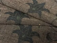 平和屋着物●上質な紬　花唐草文　ロング丈　正絹　逸品　AAAV7341zg