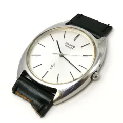 ビンテージ 稼動品 セイコーシャリオ メンズ シルバー 白文字盤 レア 稼働 裏記念刻印あり SEIKO シャリオ 1980年 シルバー ラウンド