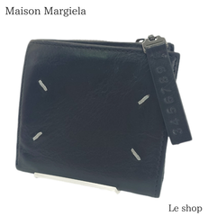 Maison Margiela メゾンマルジェラ 二つ折り財布 ウォレット 牛革 ブラック S35UI0507 中古