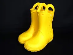 ■新品■未使用■ crocs クロックス 合成樹脂 キッズ レインブーツ 長靴 表記サイズ J2(約20cm) 靴 シューズ イエロー系 DJ9900