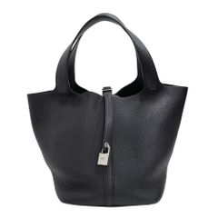 【HERMES/エルメス】ピコタンロックMM ハンドバッグ レザー ブラック レディース 【中古】【真子質店】【BL】