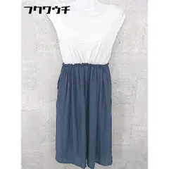 ◇ Adam et Rope アダム エ ロペ ノースリーブ 膝下丈 ワンピース サイズ38 ネイビー ホワイト レディース 【中古】 【1002801473624】